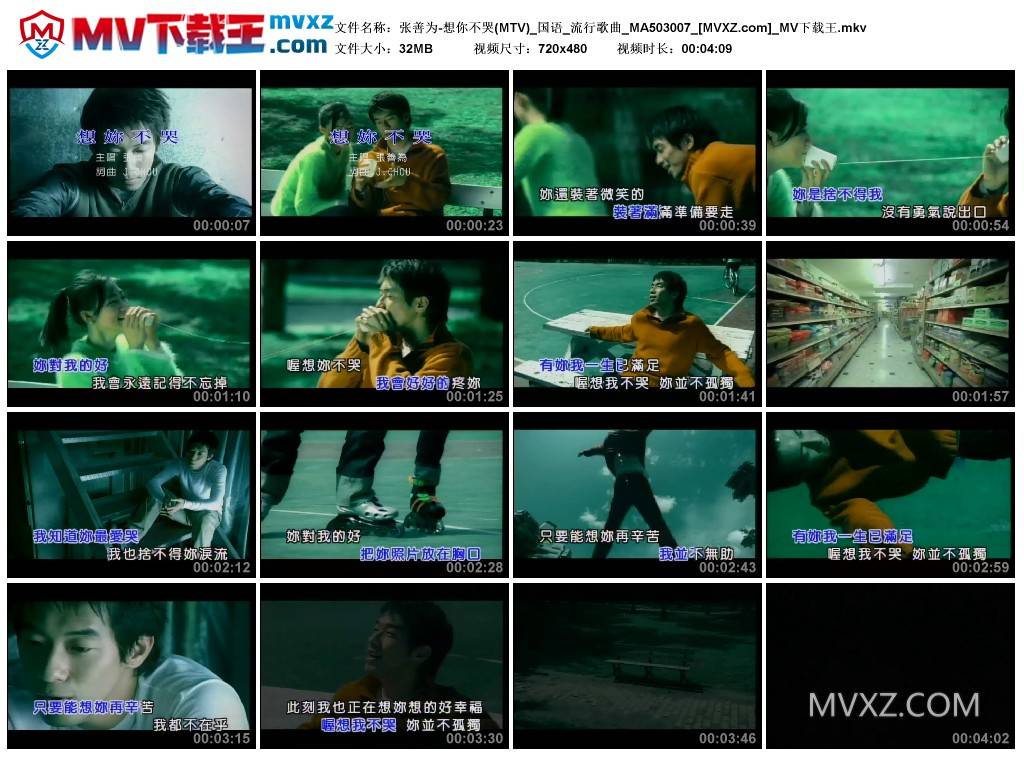 张善为-想你不哭(MTV)_国语_流行歌曲_MA503007